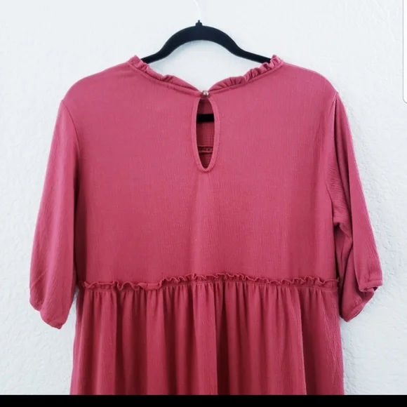 Knox Rose Red Short Sleeve Babydoll Dress M - Picture 5 of 11